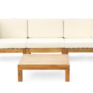 Acacia Wood Outdoor Sofa + Coffee Table