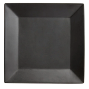 Acopa Matte Black Square Stoneware Plate 10"