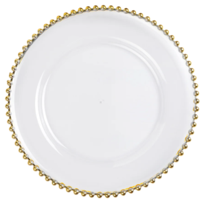 Acrylic Gold Beaded Charger