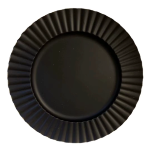 Black Scalloped Charger