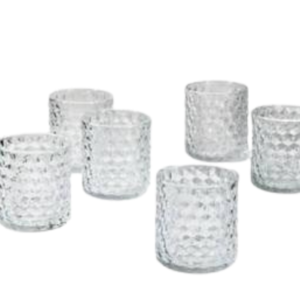 Clear Cut Glass Votives (set of 3)