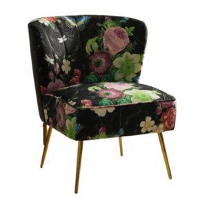 Felecia Floral Velvet Barrel Chair