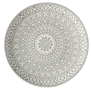 Grey Mandala Salad/App Plate