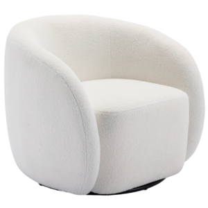 Katherine White Teddy Swivel Chair