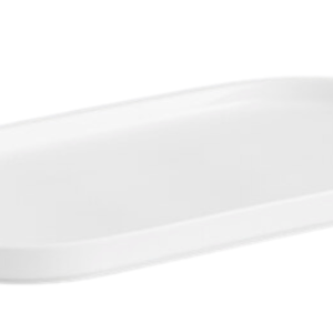 Lore Bright White Raised Rim Platter 14"x7"