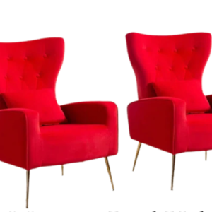 Mercer Red Velvet Armchair