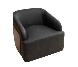 Andretta Leather Swivel Barrel Chair