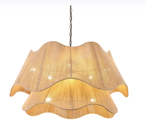Rattan Chandelier 22"H x 40"W x 40"D